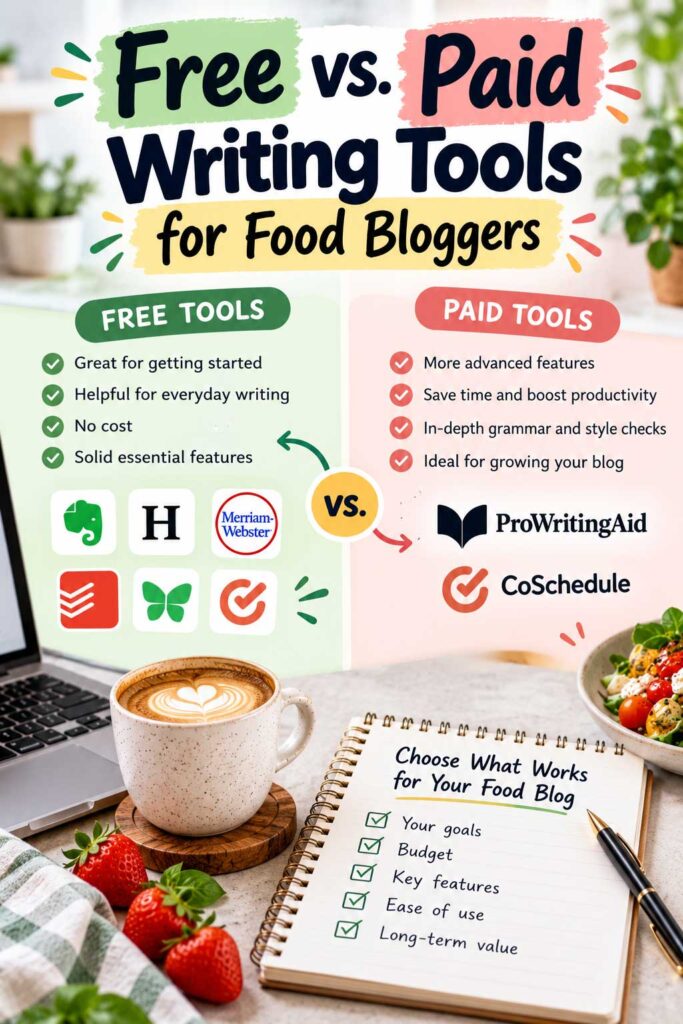 Free vs Paid Writing Tools for Food Bloggers