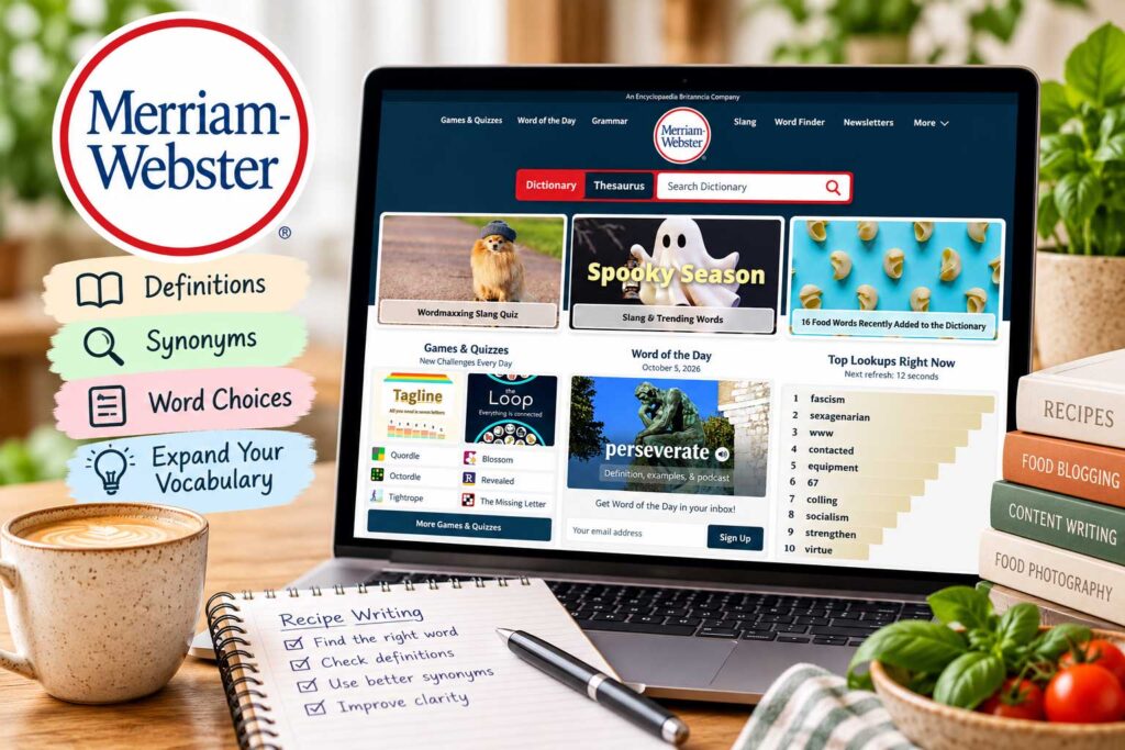 Merriam-Webster Dictionary blog writing tools