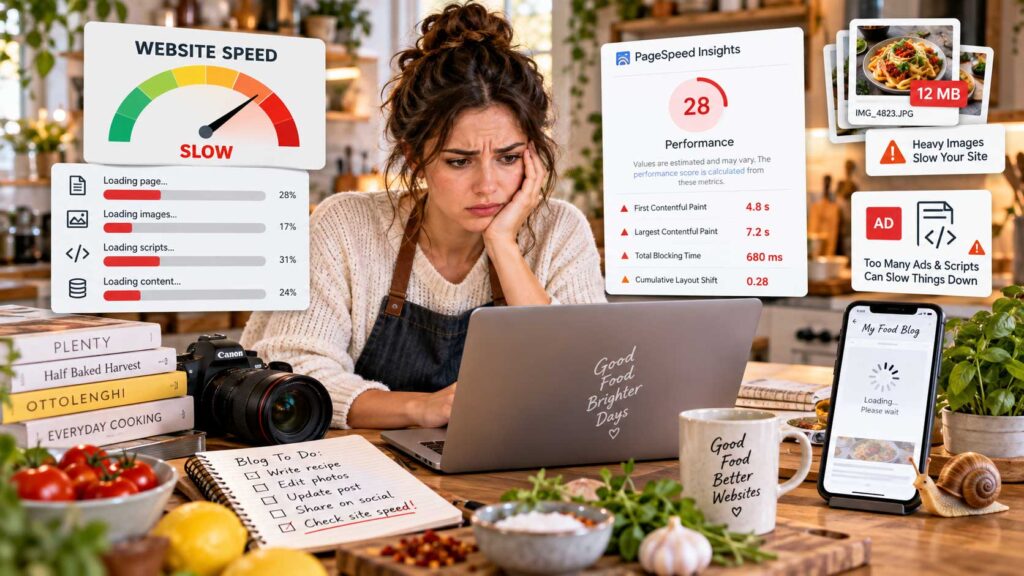 WordPress for food bloggers Slow Website