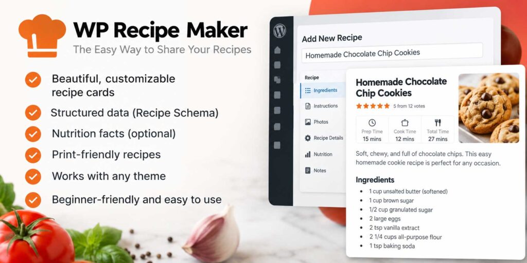 WP Recipe Maker for wordpress food bloggers