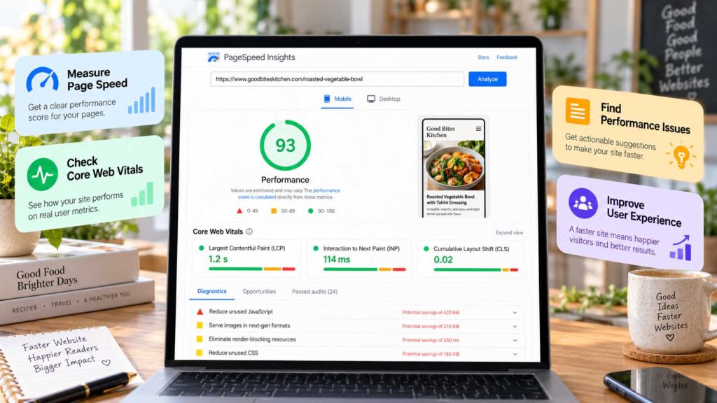 Google PageSpeed Insights free SEO tools for bloggers.