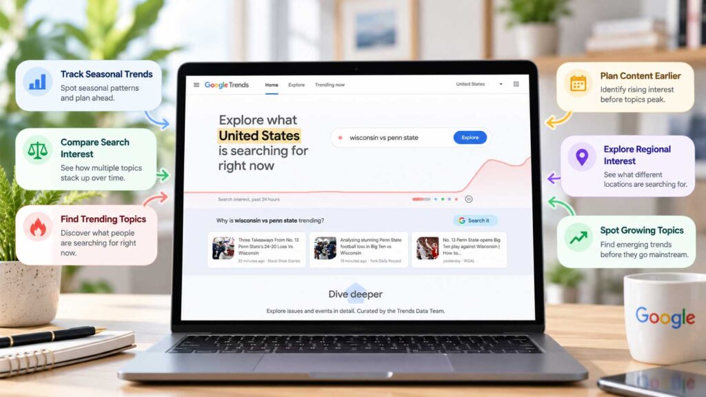 Google Trends keyword research tools for food bloggers