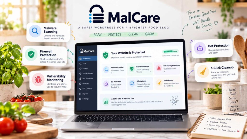 MalCare WordPress security for food blogs