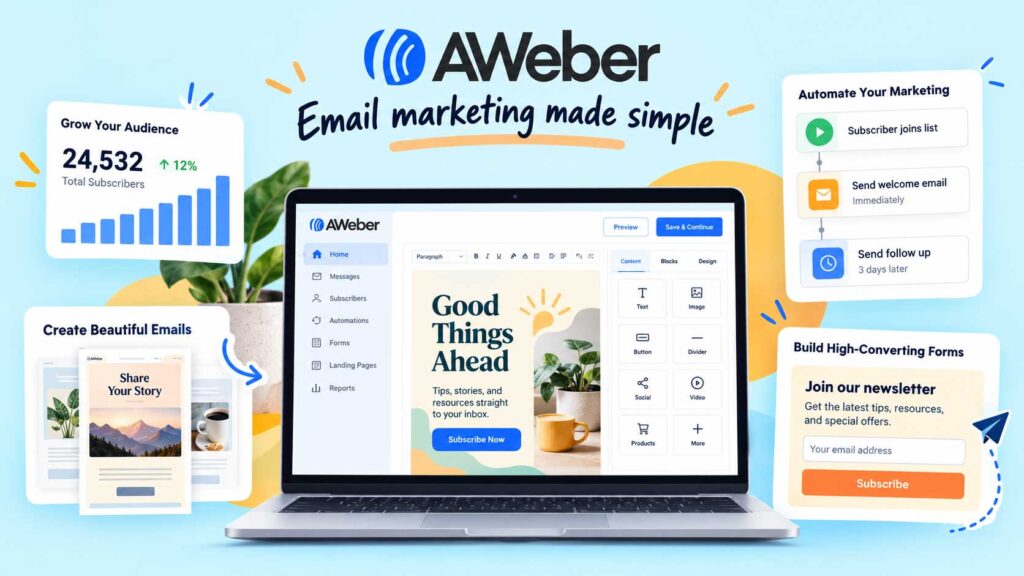 AWeber email newsletter platforms for food bloggers