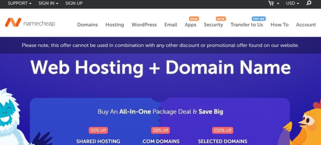 NameCheap hosting