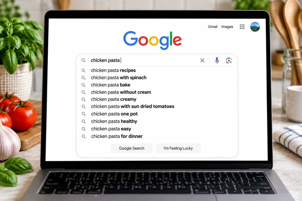 Google Autocomplete how to find recipe keywords