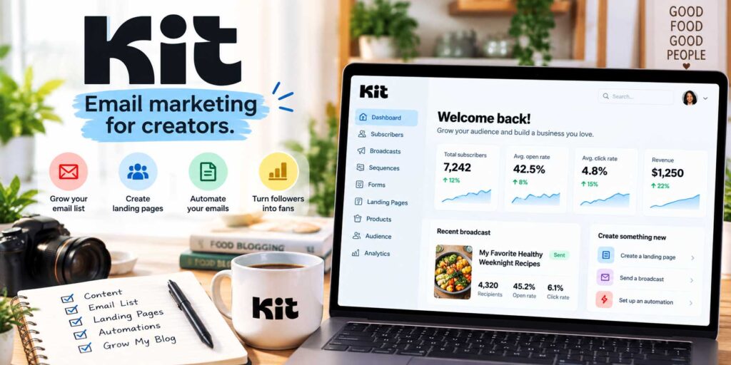 Kit Best Email Marketing Tool for Creator-Focused Food Bloggers