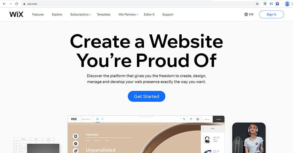 wix free blogging platform