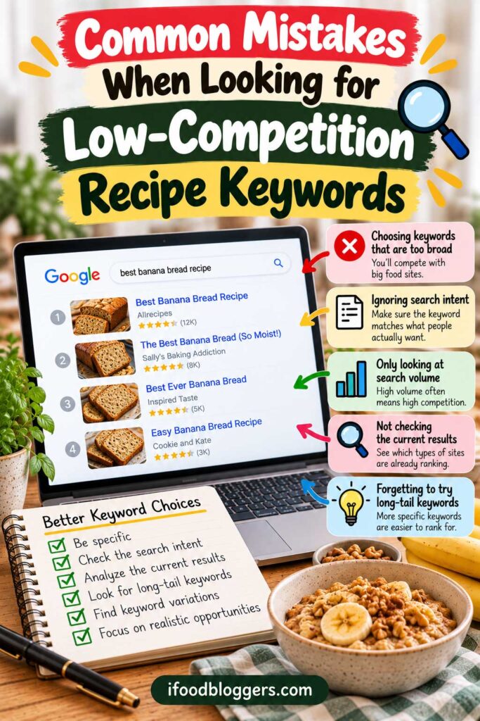 Common Mistakes When Looking for Low-Competition Recipe Keywords