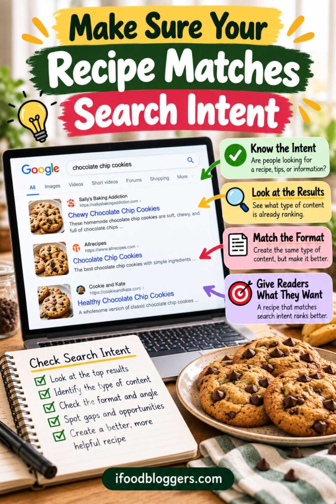 Make Sure Your Recipe Matches Search Intent