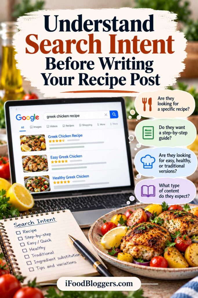 how to optimize recipes for SEO Understand Search Intent