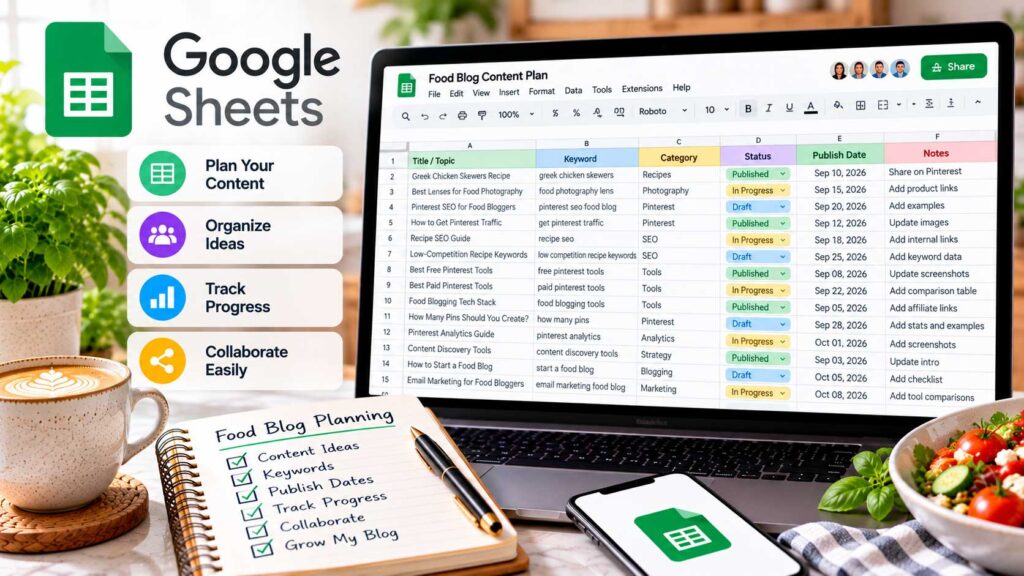 Google Sheets Best Free Pinterest Content Planning