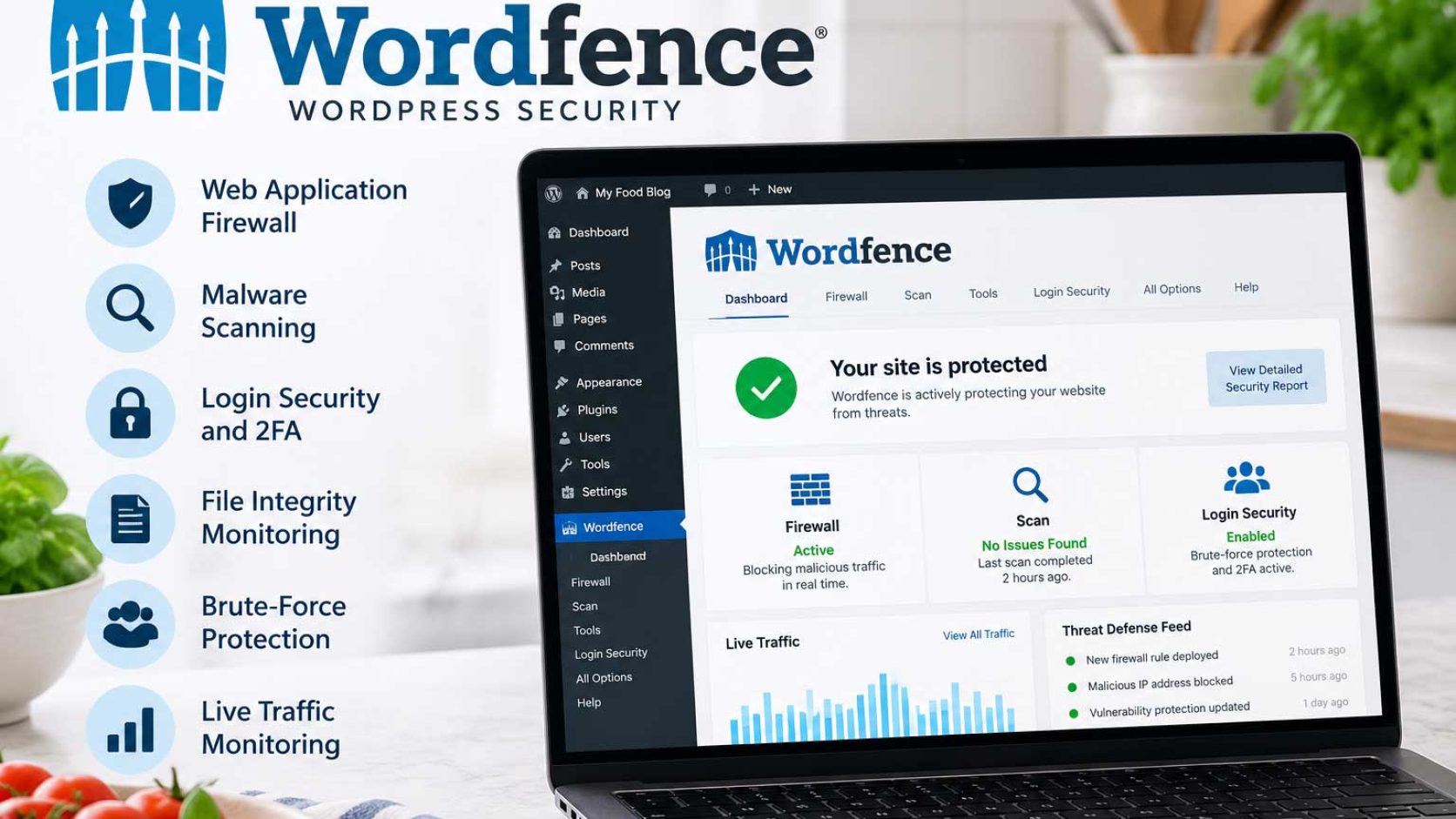 Wordfence Security WordPress security plugins for food bloggers
